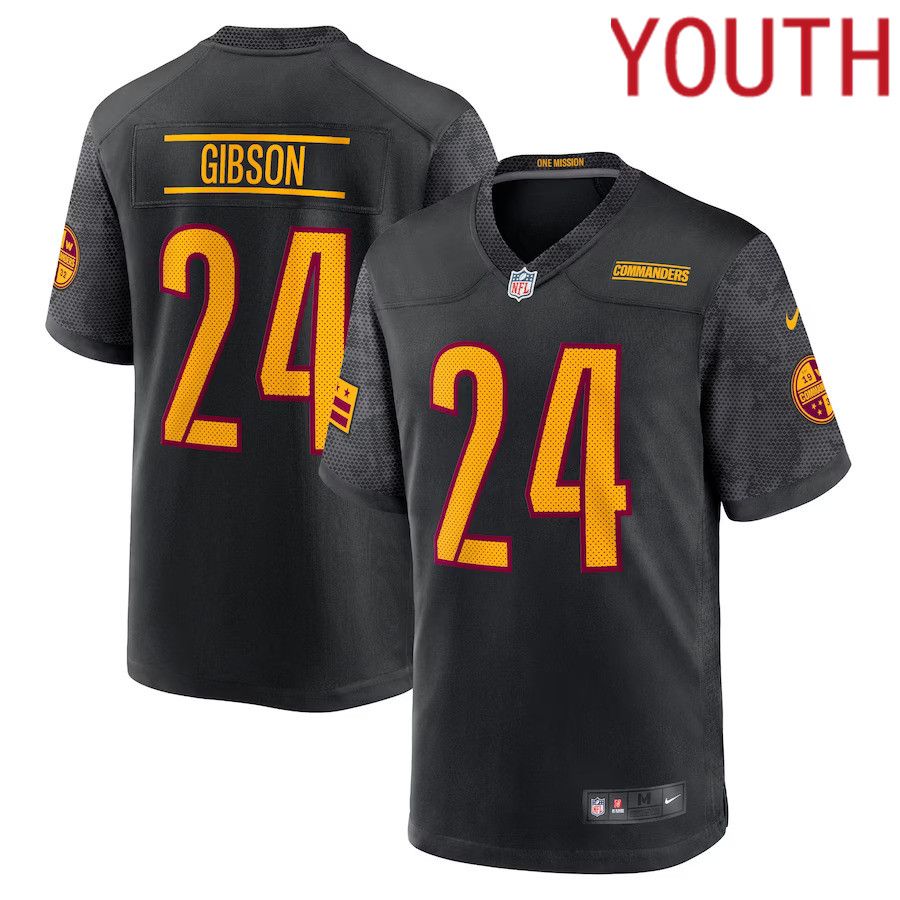 Youth Washington Commanders #24 Antonio Gibson Nike Black Alternate Game NFL Jersey->youth nfl jersey->Youth Jersey